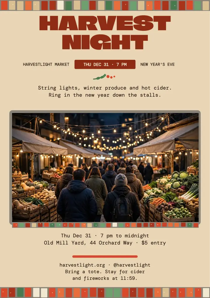 Harvestlight New Year harvest night flyer template