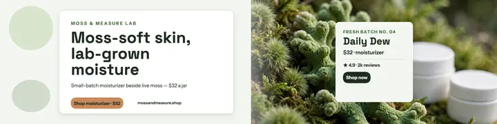 Moss and Measure skincare banner template