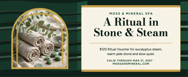 Moss and Mineral spa ritual voucher template
