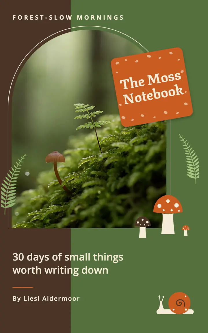 The Moss Notebook nature journaling ebook cover template