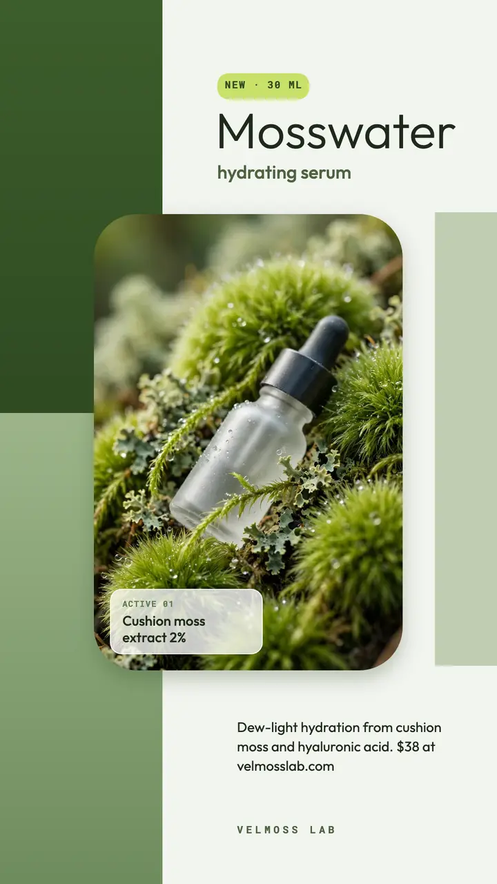 Velmoss Lab Mosswater serum story template
