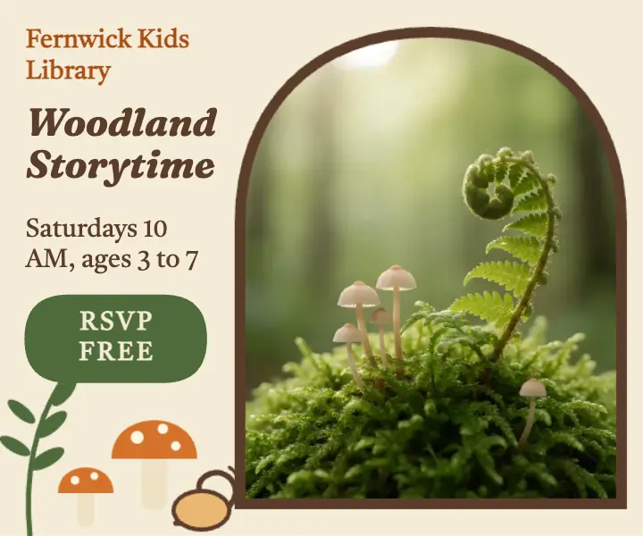 Fernwick woodland storytime ad: kids storytime ad template
