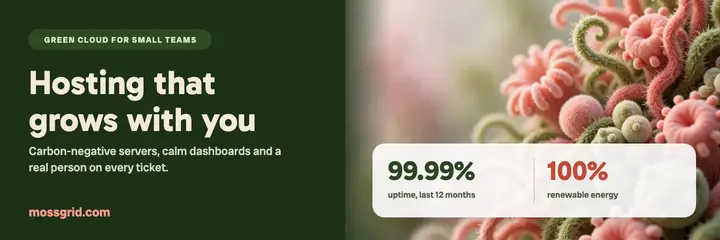 Mossgrid green hosting header template