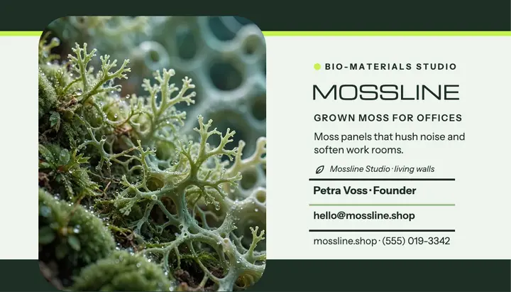 Mossline moss panels business card template