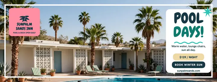 Sunpalm Sands pool days travel cover template
