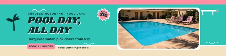 Sundeck Motor Inn pool day banner template