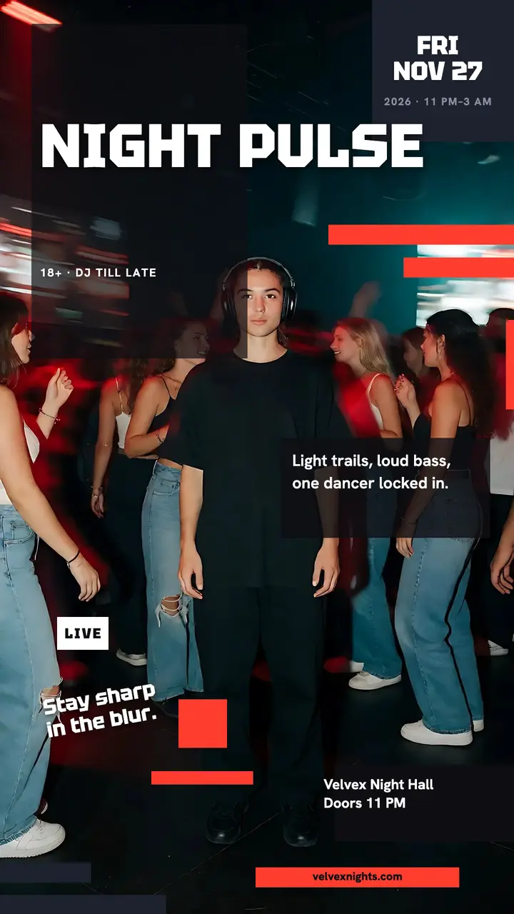 Velvex late-night DJ set story template