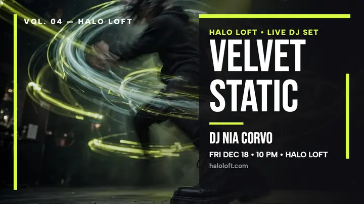 Velvet Static DJ night thumbnail template