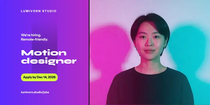 Lumivorn motion designer hiring post, dual gel template