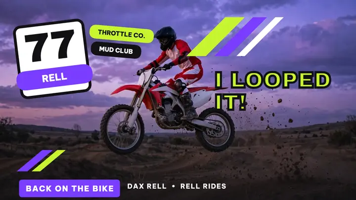 Dax Rell comeback moto thumbnail template