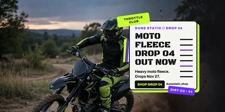 Dune Static moto fleece drop post template