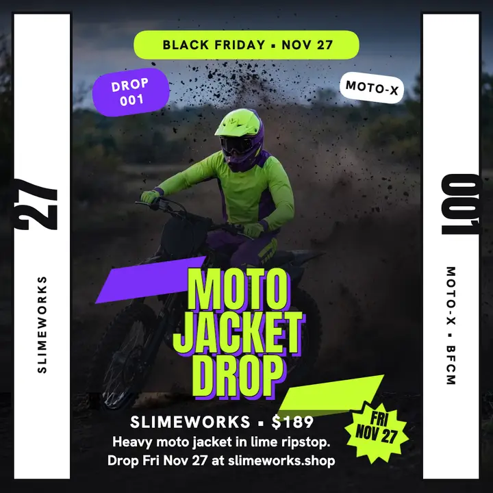 Slimeworks moto jacket drop post template