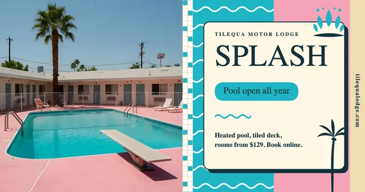 Tilequa Motor Lodge pool reopening, poolside pop template