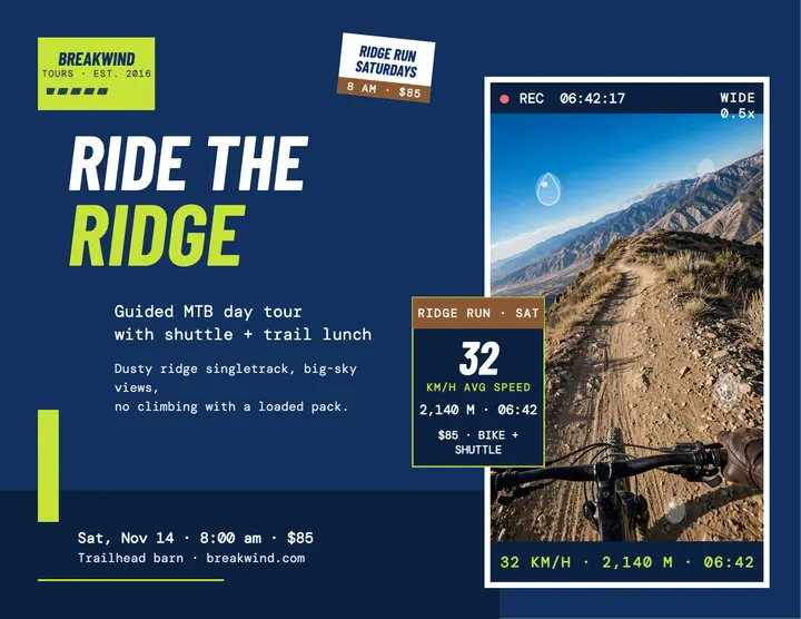 Breakwind Ridge Run mountain bike flyer template