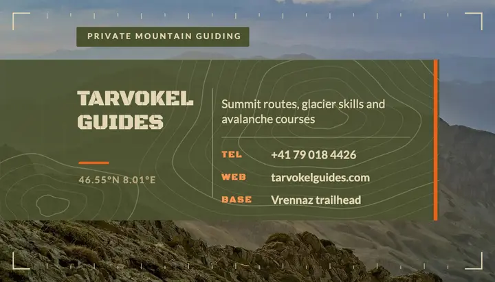Tarvokel Guides mountain guiding business card template