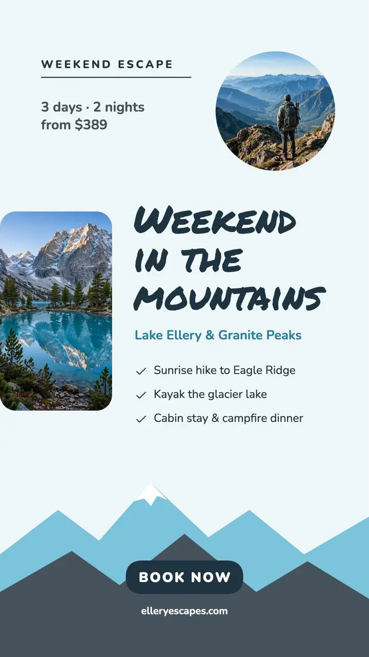 Weekend in the mountains story template