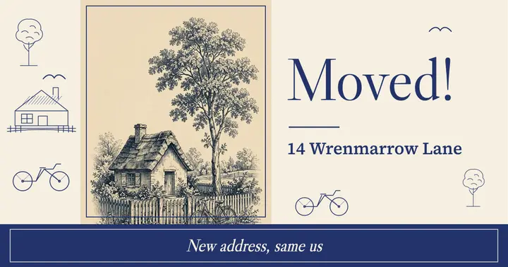 Moved new address modern toile Facebook post template