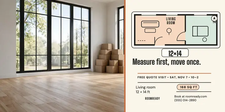 Roomready measuring visit floor plan post: mover quote x post template