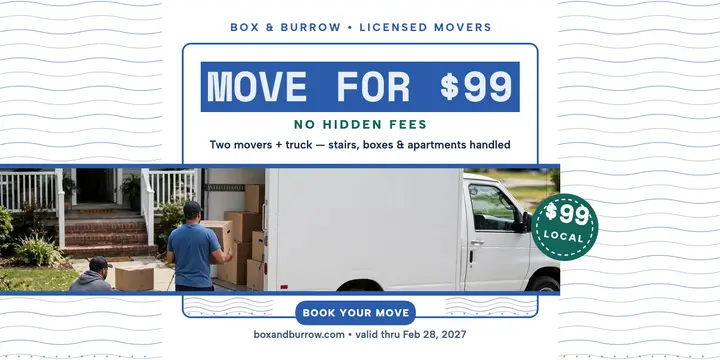 Box and Burrow movers envelope promo template