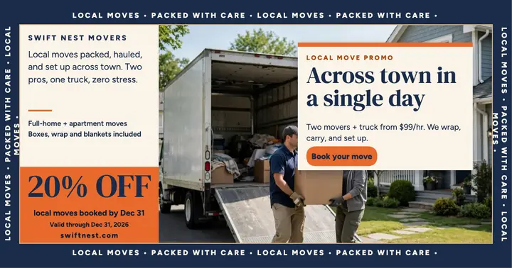 Swift Nest Movers local promo post template