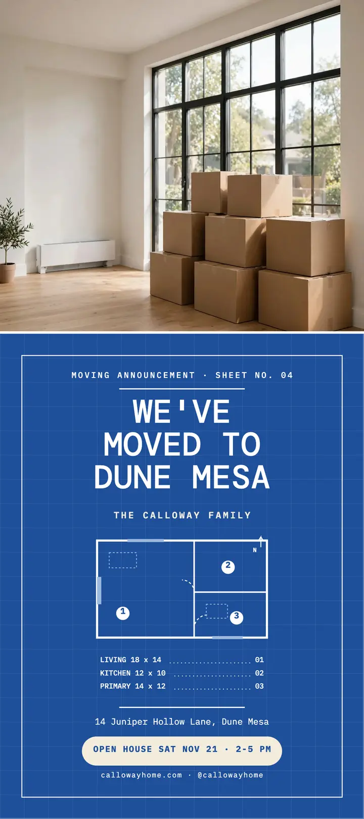 Calloway move blueprint announcement template