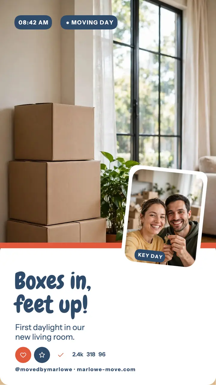 Marlowe Move moving day story: moving day story template