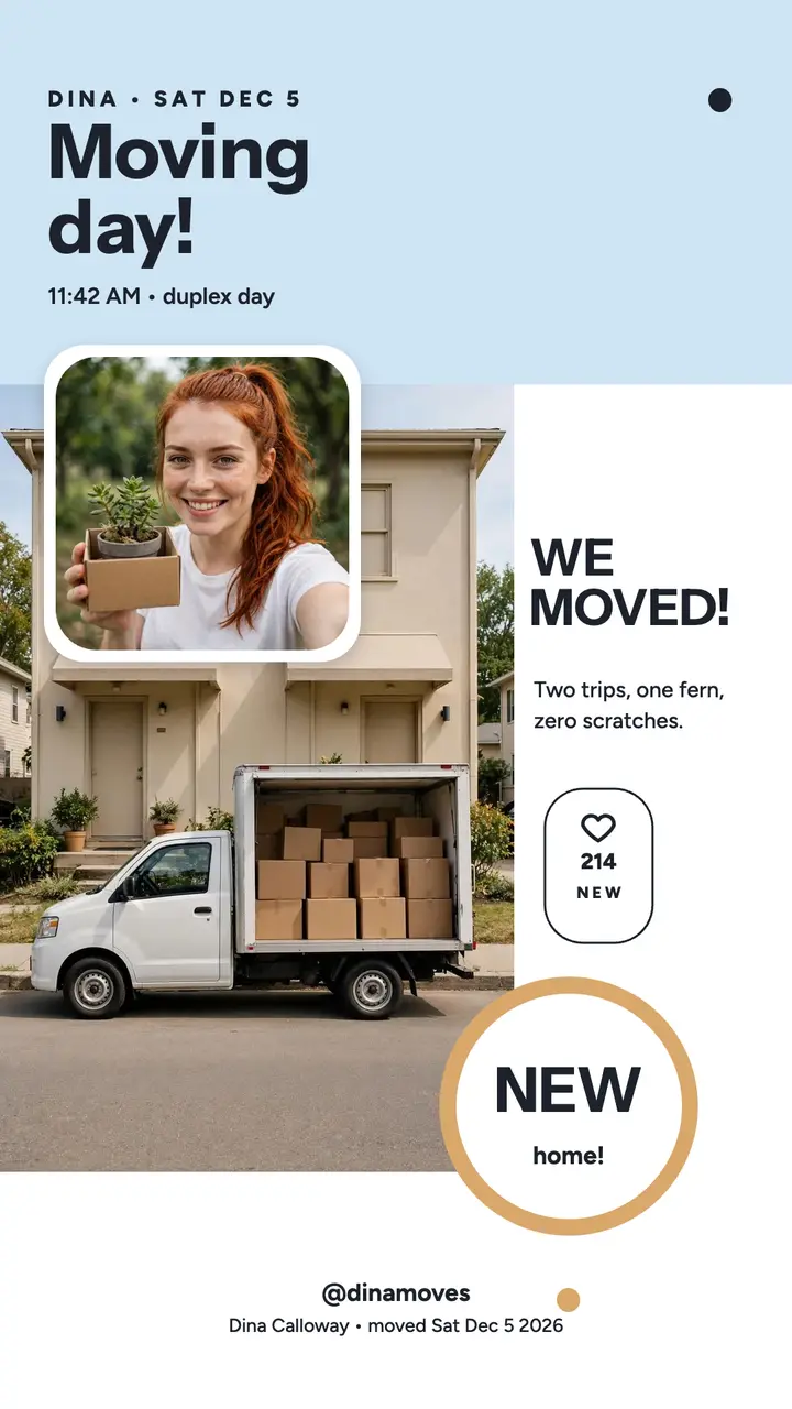 Moving day dual camera story template