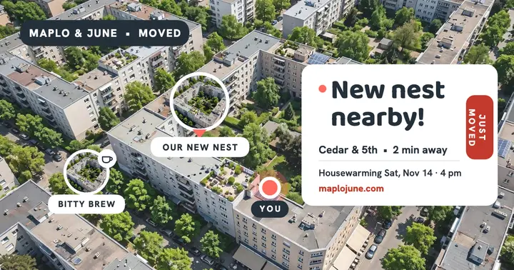 Maplo and June moving day friend map: moving day map post template