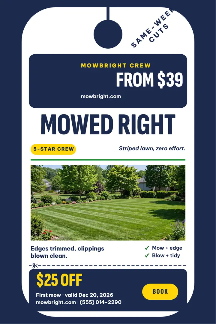 Mowbright lawn care door hanger template