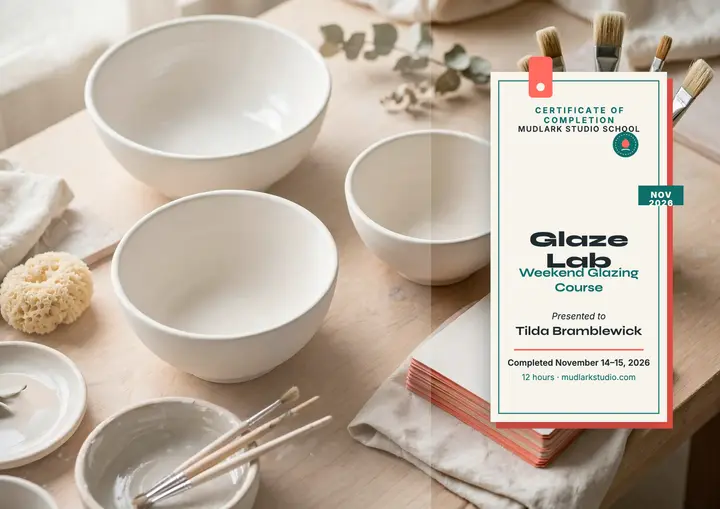 Mudlark Glaze Lab course certificate template