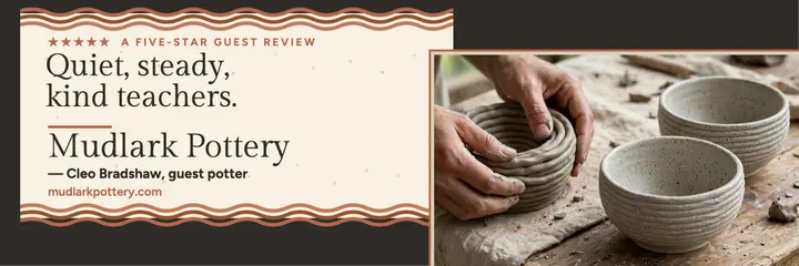 Mudlark Pottery guest review header: pottery review header template
