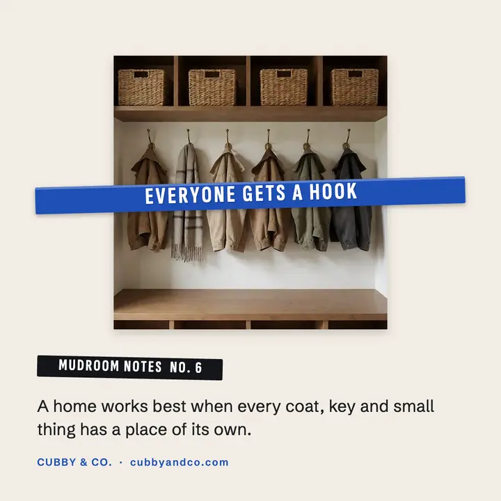 Cubby & Co. mudroom quote post, label-maker tape template