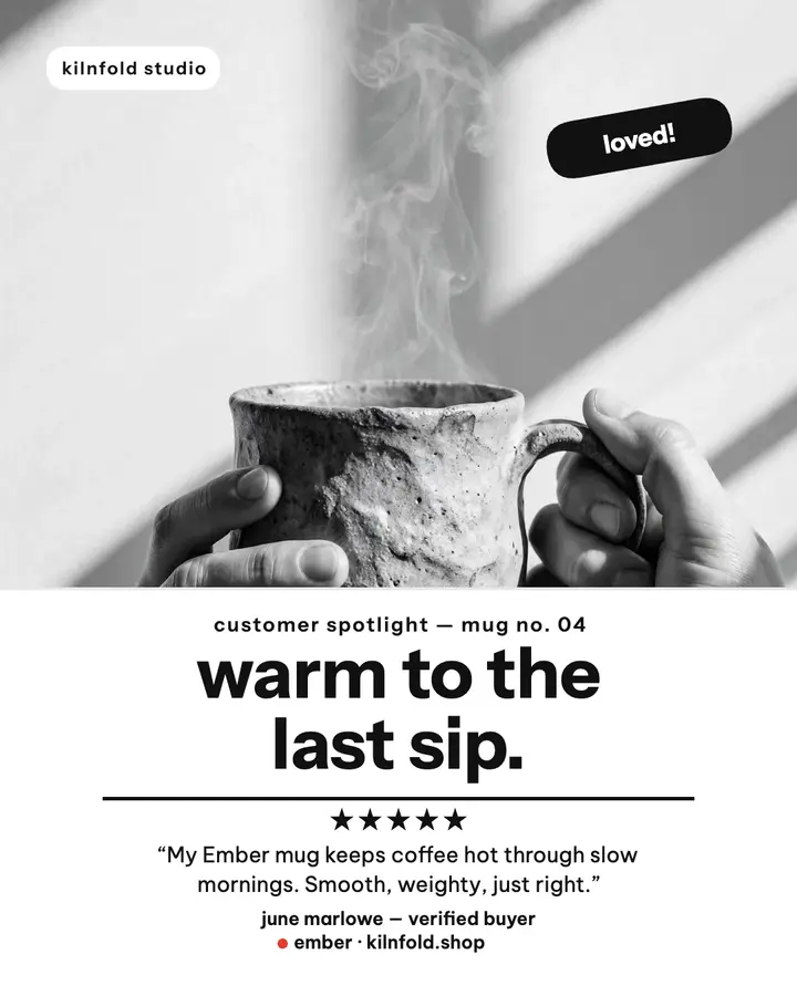 Kilnfold mug spotlight review post: mug review post template