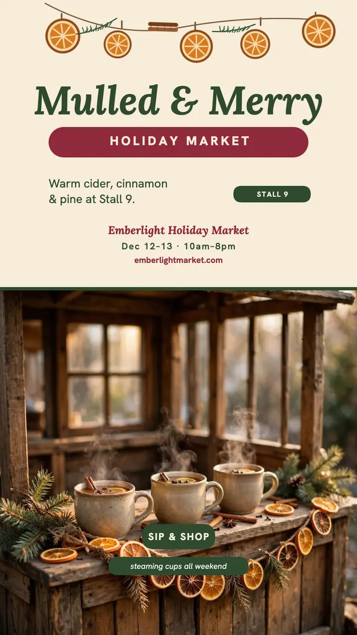 Emberlight mulled cider garland story template