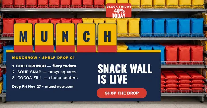 Munchrow Black Friday snack wall post template