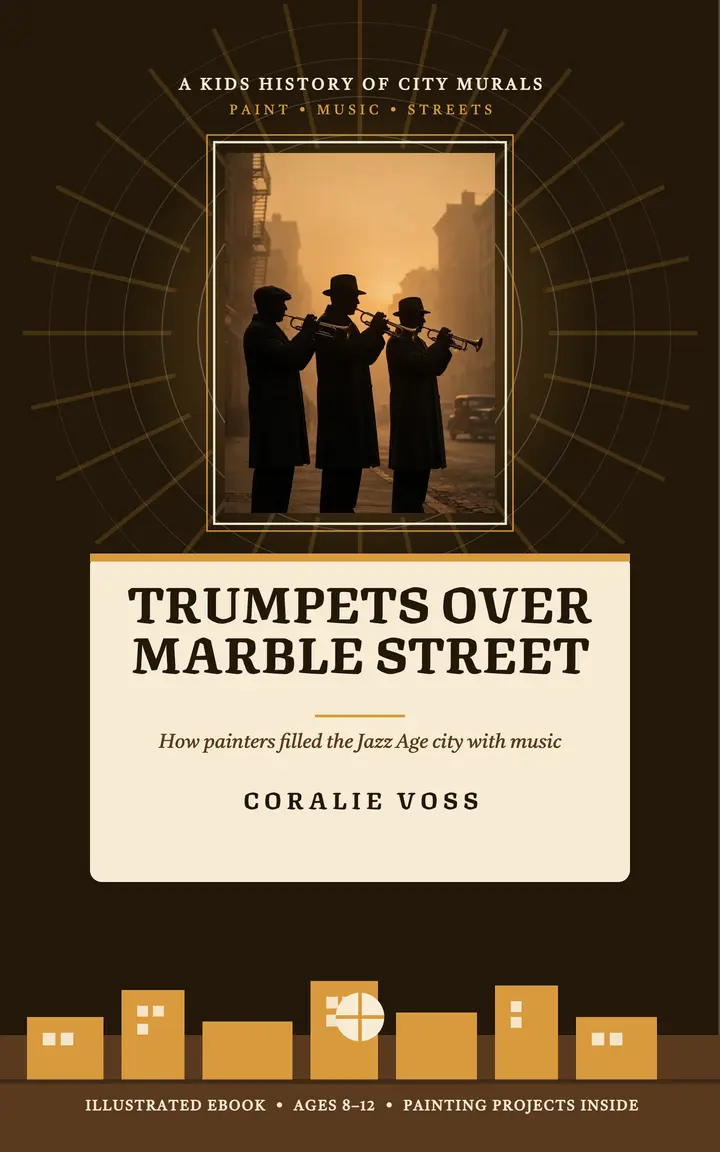 Trumpets mural city kids ebook cover template