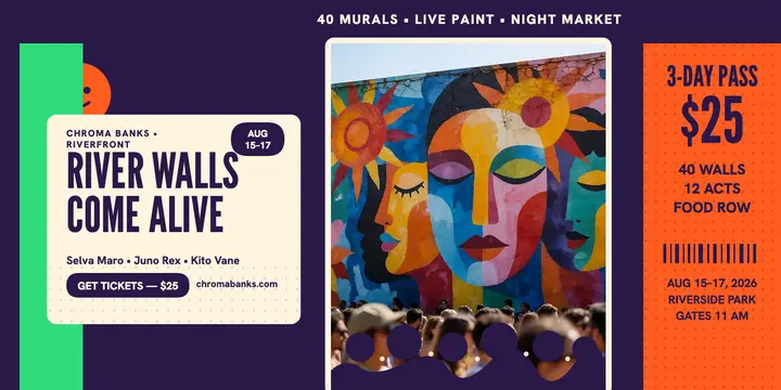Chroma Banks mural festival post template
