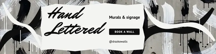 Mural lettering studio banner: mural lettering studio linkedin banner template
