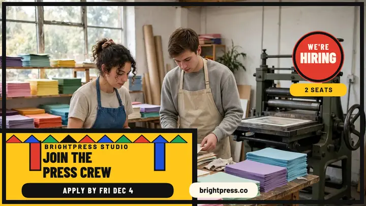 Brightpress Studio press crew hiring thumbnail template