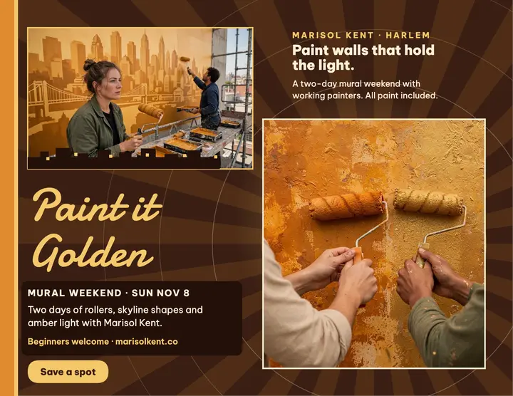 Marisol Kent mural weekend radiance flyer template