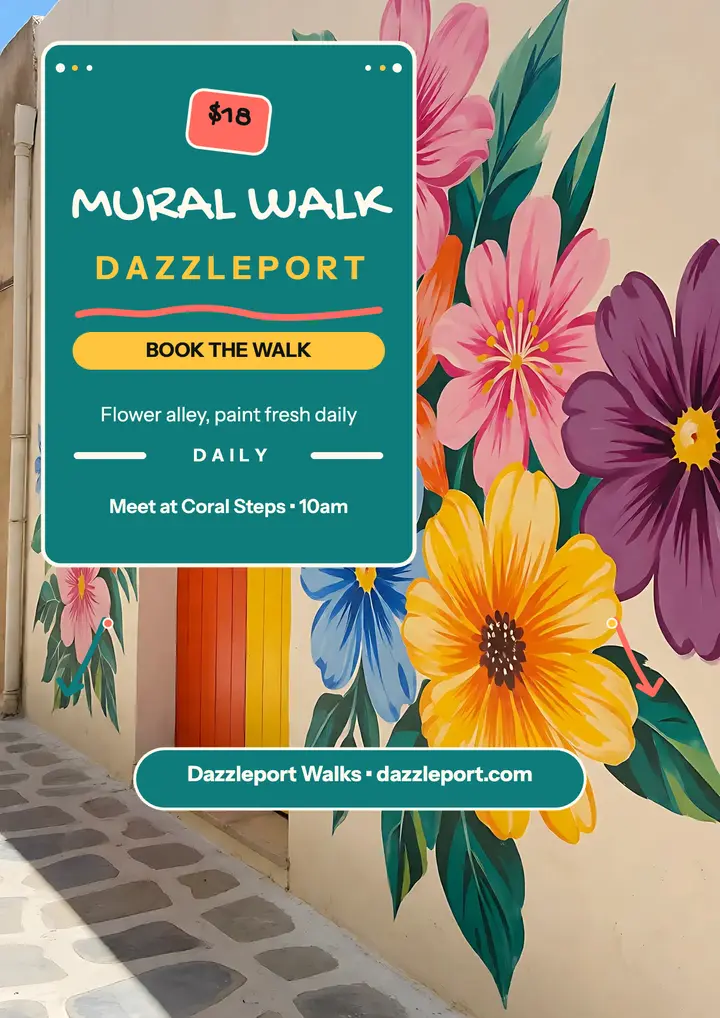 Dazzleport mural walk flyer template