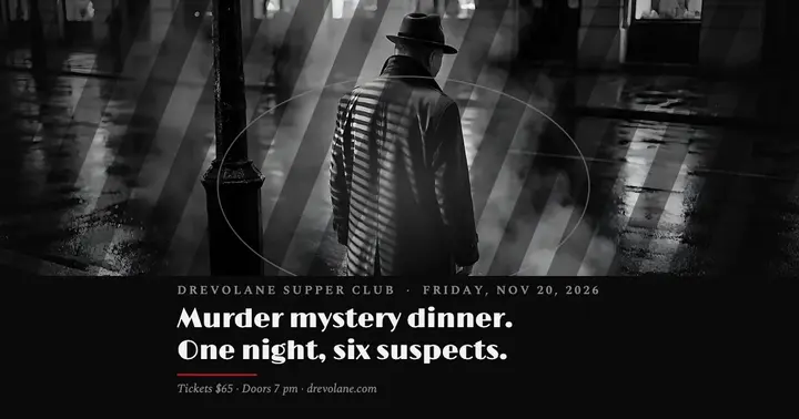 Drevolane murder mystery dinner noir post template