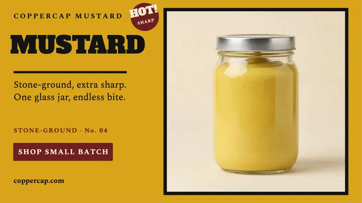 Coppercap Mustard plakat poster template