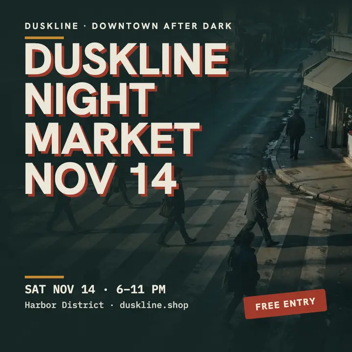 Duskline Night Market teaser post template