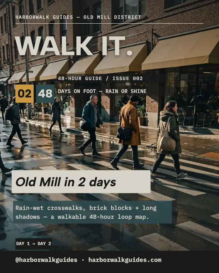 Old Mill two-day walk guide post template