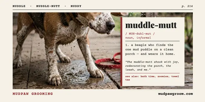Muddle-mutt dictionary entry post: funny dog dictionary post template