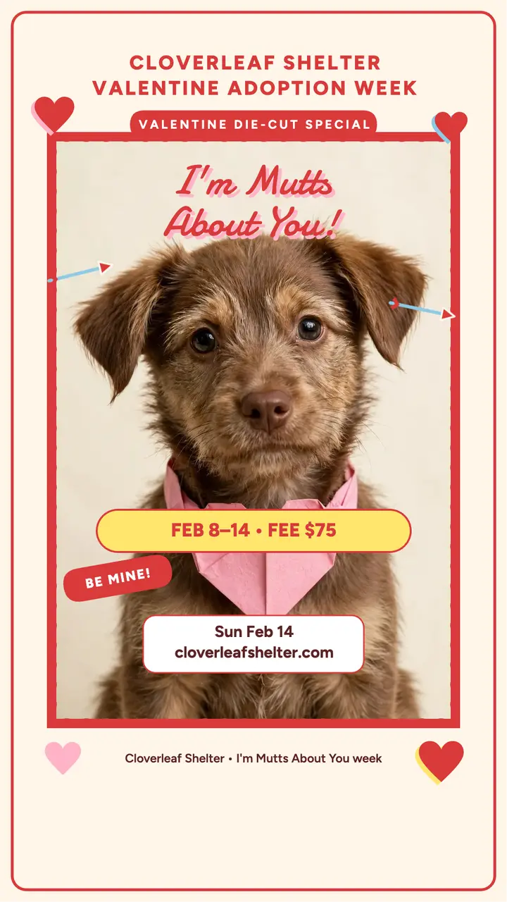 Cloverleaf Shelter Mutts About You story template