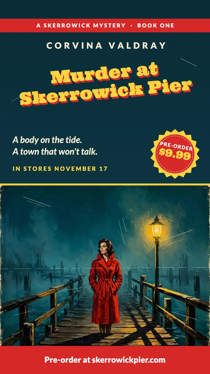 Mystery novel pre-order story, pulp paperback template