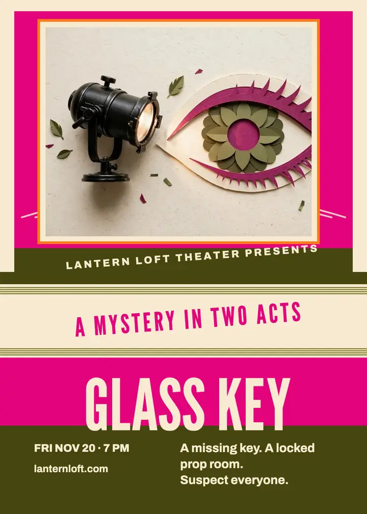 Lantern Loft mystery weekend silkscreen invite template