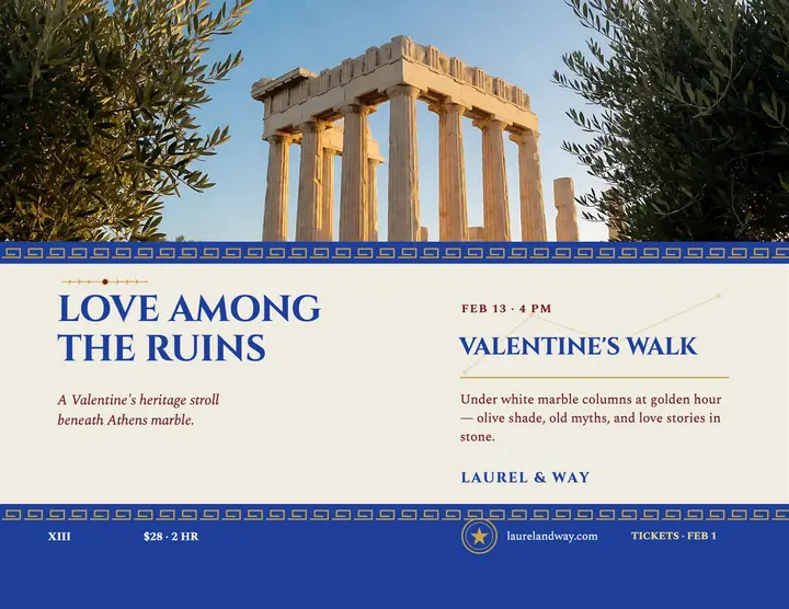 Valentine's Athens marble walk flyer template